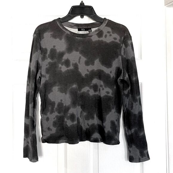 RDI Tops - RDI Thermal Long Sleeve Large Camo Womens Lounge Top Waffle Casual Gray Fall NWT